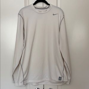 Nike Pro Combat Dri-fit white long sleeve t-shirt